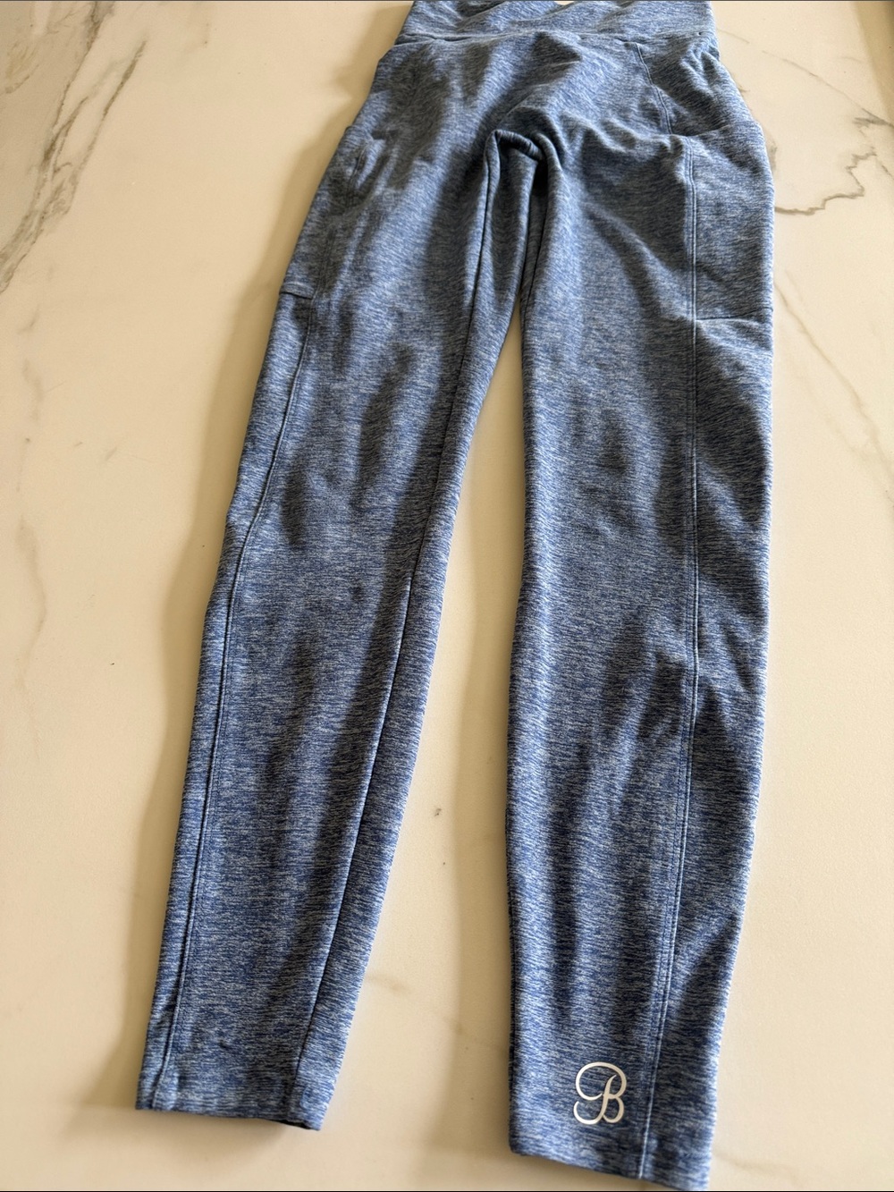 Bombshell sportswear leggings: High-Waist Heathered Blue 2 side pockets size XS